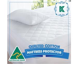 Australian Made Quilted Fully Fitted Mattress Protector Cotton Cover King Size Bed