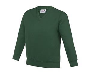 Awdis Academy Childrens/Kids Junior V Neck School Jumper/Sweatshirt (Green) - RW3925