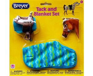 Breyer Horses Western Saddle Tack & Blanket Set Blue Stripes 112 Scale 61131