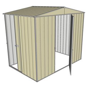 Build-a-Shed 2.3 x 1.5 x 2.3m Single Hinge and Single Sliding Door Narrow Shed - Cream