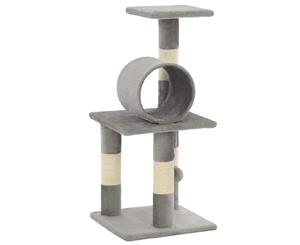 Cat Tree with Sisal Scratching Post 65cm Grey Condo House Play Tower