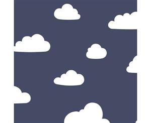 Clouds Wallpaper Navy / White World of Wallpaper A618 CAO 4