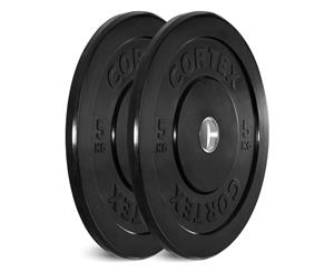 Cortex Black 5kg Olympic Bumper Plate (Pair)