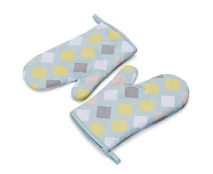 Cotton Lining Heat Resistant Kitchen Oven Mitts - 1 x Pair