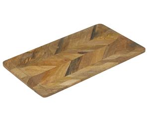 D&W-Taste Mango Wood Chevron Print Rectangle Serving Cutting Tray Natural