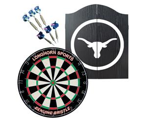 Dart Board and Cabinet Set Longhorn + Darts