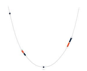 Detroit Tigers Sapphire Chain Necklace For Women In Sterling Silver Design by BIXLER - Sterling Silver