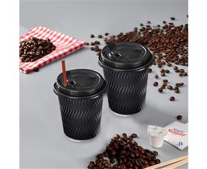 Disposable Coffee Cups Triple Wall 8oz 200pcs BLACK