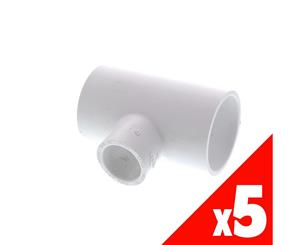 Dura Tee Reducing PVC 50 x 50 x 25mm Pressure Pipe Fitting Plumbing Water 5 PACK