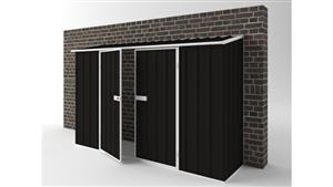 EasyShed D3008 Off The Wall Garden Shed - Ebony