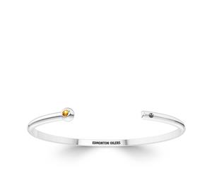 Edmonton Oilers Light Citrine Cuff Bracelet For Women In Sterling Silver Design by BIXLER - Sterling Silver