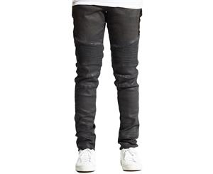 Embellish Sacha Biker Denim Jeans in Black - Black