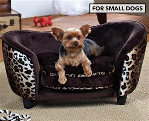 Enchanted Home Plush Pet Snuggle Bed For Small Dogs - Leopard