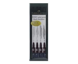 Faber-Castell - Pitt Artist Pens 4 Pack Black