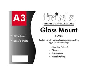 Frisk Mount A3 Black Gloss Pack of 5