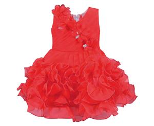 Girls Birthday Dress Party wear - Tomato Red