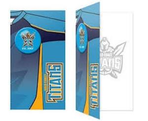 Gold Coast Titans NRL Birthday Greeting Card with Badge