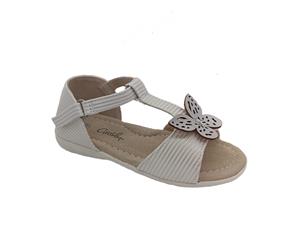 Grosby Sophie Girls Sandal Closed heel Open toe Butterfly detail - White