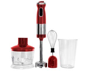 Healthy Choice 700W Electric Hand Stick Blender Food Chopper Mixer Beater Red