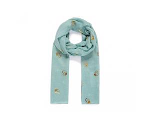 Intrigue Womens/Ladies Metallic Ladybird Print Scarf (Green/Gold) - JW196