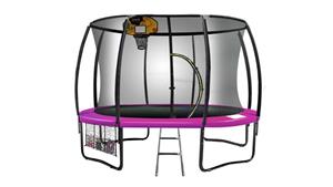 Kahuna 8ft Trampoline with Basket Ball Hoop - Pink