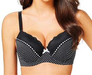 Kayser Women's Perfects Curve It Up Anna Balconette Underwire Bra - Black/White Spot