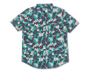 Lrg Rc Printed Short Sleeve Woven Shirt Light Teal Floral - Green