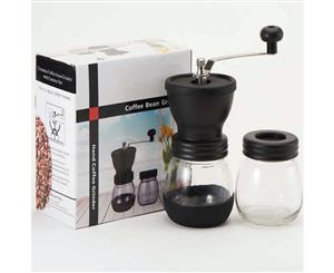 Manual Hand Coffee Bean Grinder Stainless Burr Ceramic Core Glass Jar Nut Mill