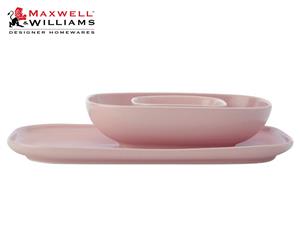 Maxwell & Williams Forma Rectangular Platter and 2 Bowl Set Pink