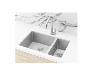 Meir Double Bowl PVD Kitchen Sink 670mm Brushed Nickel MKSP-D670440-NK