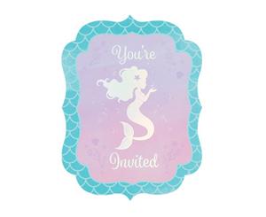 Mermaid Shine Iridescent Postcard Invites 8 PACK