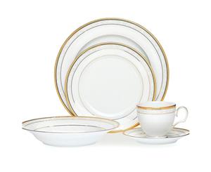 Noritake Hampshire Gold Porcelain 20 Piece Dinner Set