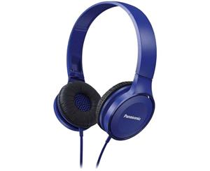 Panasonic RP-HF100 Blue On-Ear Headphones foldable design anti-tangle cord matte finish