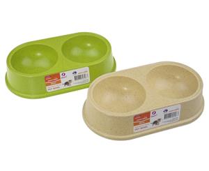 Paws & Claws 2-Section Bamboo Pet Bowl - Randomly Selected