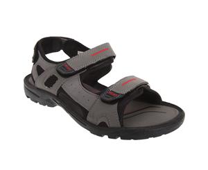 Pdq Mens Triple Touch Fastening Sports Sandals (Black/Grey) - DF802