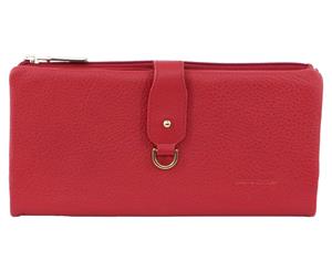 Pierre Cardin Italian Leather Passport Wallet (PC1887) - Red