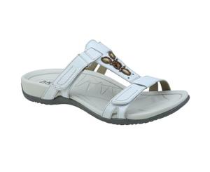 Planet Shoes Womens Comfort Surf Casual Slide Sandal in White Leather