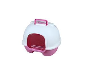 Portable Hooded Cat Toilet Litter Box Tray House with Handle Scoop and Charcoal Filter