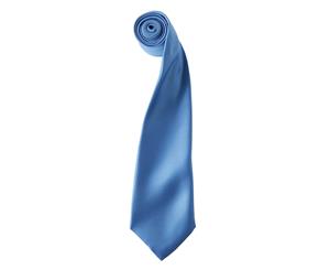 Premier Mens Plain Satin Tie (Narrow Blade) (Mid blue) - RW1152