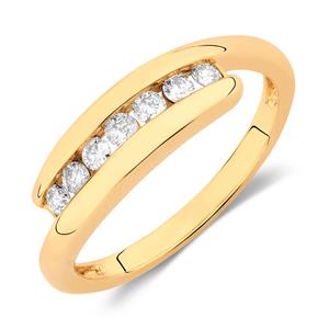 Ring with 1/4 Carat TW of Diamonds in 10ct Yellow Gold