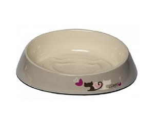 Rogz Fish Cake Cat Bowl Grey Heart