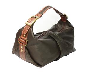 Rosa Bella Roma Genuine Leather Handbag - Brown