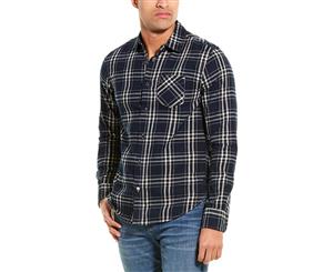 Scotch & Soda Ams Blauw Brushed Regular Fit Woven Shirt