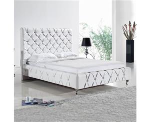 Serena Queen Leatherette Bed With Diamond Tufted High Bed head