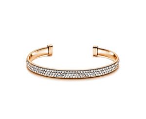 Showstopper Statement Open Bangle with Austrian Crystals - Rose Gold Plated