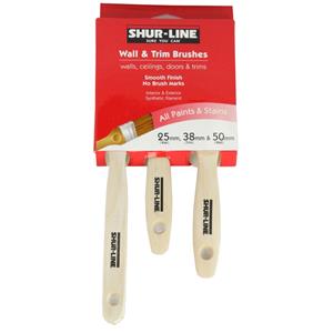 Shur-Line Wall And Trim Synthetic Paint Brushes - 3 Pack