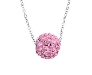 Silver Ball Necklace Light Rose