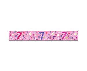 Simon Elvin I Am 7 Today Holographic Foil Banner (Pink) - SG11194