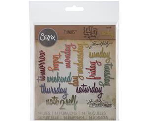 Sizzix Thinlits Dies 14/Pkg By Tim Holtz-Script Daily Words