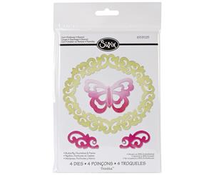 Sizzix Thinlits Dies 4/Pkg-Butterfly Flourishes & Frame